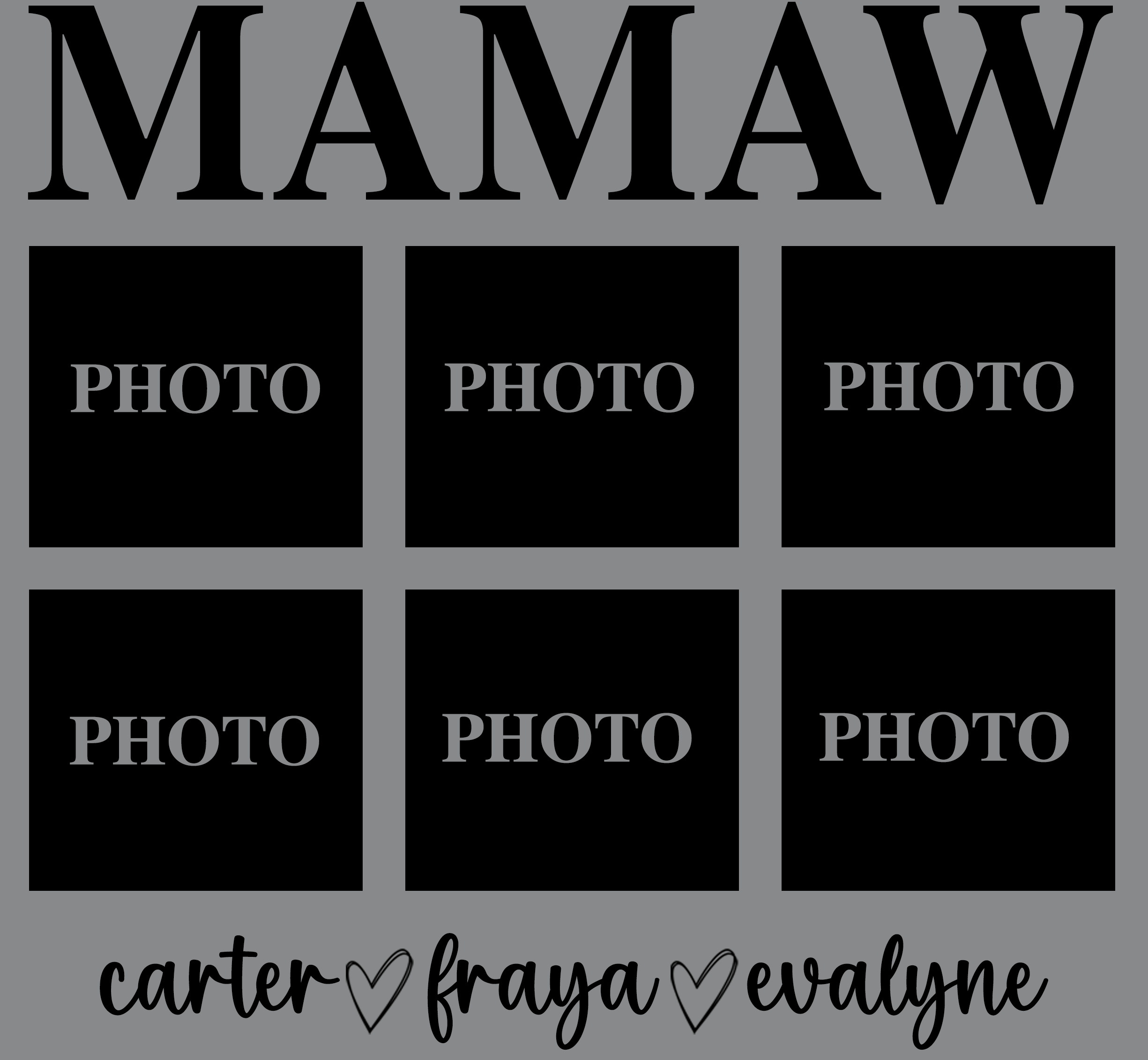Custom "Mamaw" Picture Shirt Mother's Day