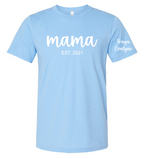 Customize "mama" with kids names on sleeve